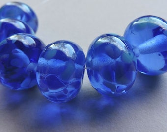 Handmade Lampwork Blue Glass Beads Ericabeads Cobalt Riverdance (6)