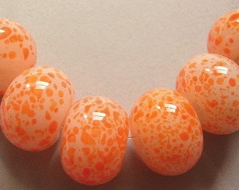 Lampwork Beads Orange Glass Handmade Ericabeads Speckly Orange