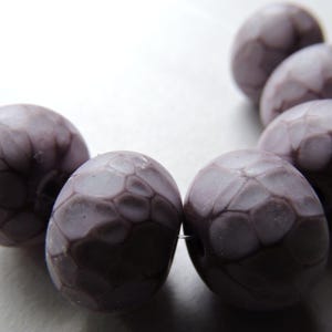 Lampwork Beads  Purple Handmade Glass Etched Violet Ericabeads (6)