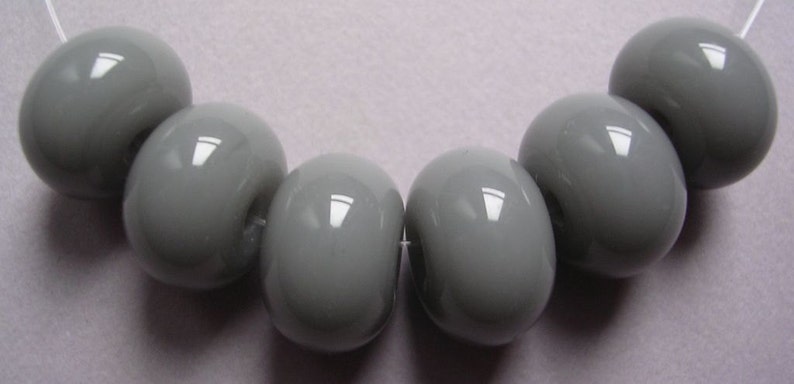 Handmade Lampwork Grey Glass Beads Ericabeads Deco Grey Spacers 6 image 1