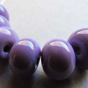 Lampwork Glass Purple Handmade Beads Ericabeads Violet Spacers (6)