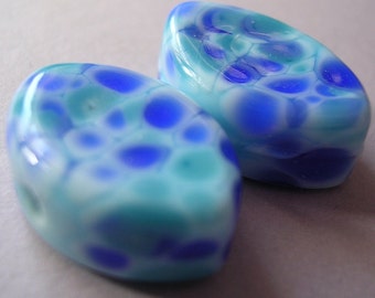 Lampwork Beads Blue Handmade Glass Winter Blues Zulus (2)