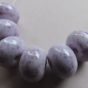 Handmade Lampwork Purple Glass Beads Ericabeads Lilac Ice (6)