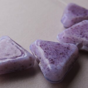 Lampwork Glass Purple Beads Handmade Violet Facet Triangle Ericabeads (4)