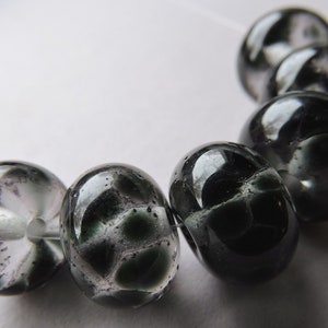 Handmade Lampwork Grey Glass Beads Ericabeads Dark Grey (6)