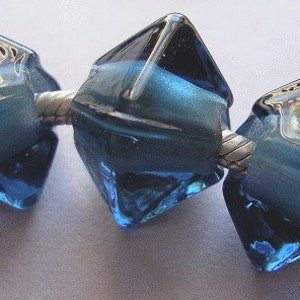 Handgemachte Murano blau Glasperlen Ericabeads Steel Blue Jewel BHB passt Pandoras (3)