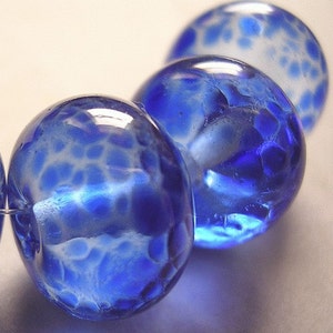 Perlen Lampwork Blau Handgemachte GlasPerlen Ericabeads Sari Blue (6)