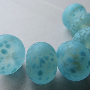 Glas handgemachte Blaue Perlen Lampwork Etched Water Blue Frit Ericabeads (6)