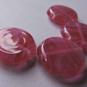 Handmade Lampwork Pink Glass Beads Ericabeads Raspberry Cream Sweeties (4)