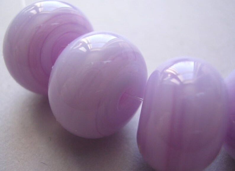 Handmade Lampwork Pink Glass Beads Ericabeads Pink Marble 6 image 1