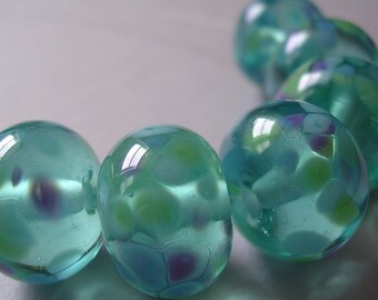 Glas handgemachte Blau Lila Grün Perlen Lampwork Mermaid Cove Ericabeads (6)