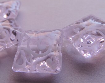 Lampwork Glass Pink Beads Handmade Pale Icy Pink Pillows Ericabeads (4)