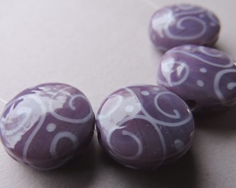 Handmade Glass Purple Lampwork Beads Ericabeads Purple Spree (4)