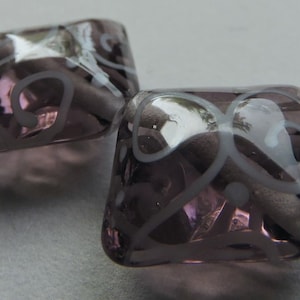 Handgefertigte Glas lila Lampwork Perlen Ericabeads Amethyst Diamanten (2)