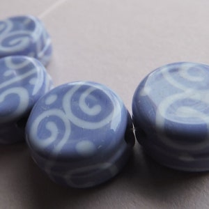Lampwork Glass Purple Beads Handmade Lavender Fields Tabs Ericabeads (4)