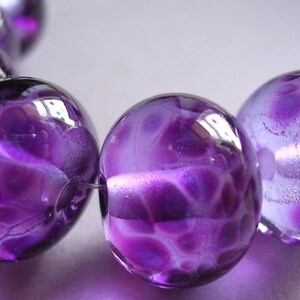 Lampwork Glass Purple Handmade Beads Ericabeads Intense Purple (6)