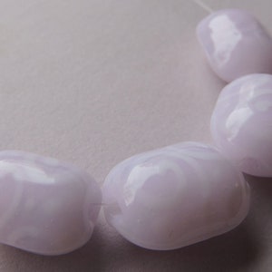 Lampwork Glass Pink Beads Handmade Ericabeads Petal Pink Oval Lentils  (4)