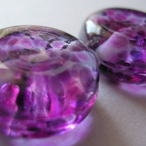 Lampwork Beads Purple Handmade Glass Grapes Galore Lozenges (2)