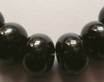 Handmade Black Glass Lampwork Beads Ericabeads Black Spacers