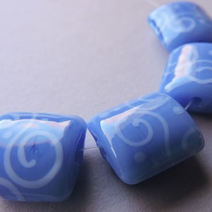 Lampwork Glass Blue Beads Handmade Wedgwood Blue Nuggets Ericabeads (4)