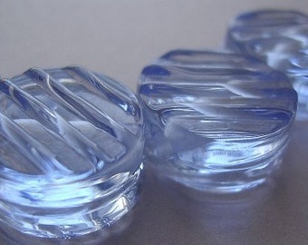 Lampwork Beads Blue Glass Handmade EricabeadsPale Blue Groovy Tabs (6)