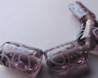 Glass Lampwork Purple Handmade Beads Ericabeads Amethyst Kaleras (4)