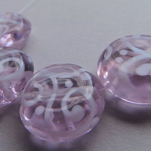 Handmade Lampwork Purple Glass Beads Ericabeads Lavender Blue Sweeties (4)