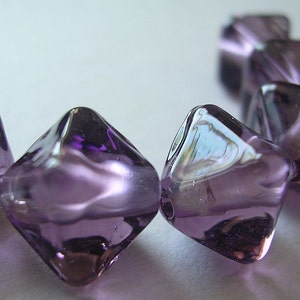Handgemachte Glas Lila Lampwork Perlen Ericabeads Amethyst Lila Kristall Spacer (6)