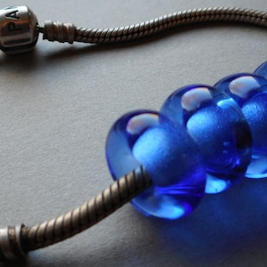 Glass Beads Blue Lampwork Handmade European Charm Beads BHB Big Hole Beads Ericabeads Sky Blue (4)