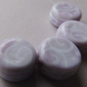 Lampwork Glass Purple Beads Handmade Lilac Ice Tabs Ericabeads (4)