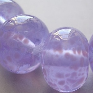 Handmade Lampwork Purple Glass Beads Ericabeads Lilac and Lavender (6)