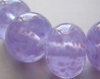 Handmade Lampwork Purple Glass Beads Ericabeads Lilac and Lavender (6)
