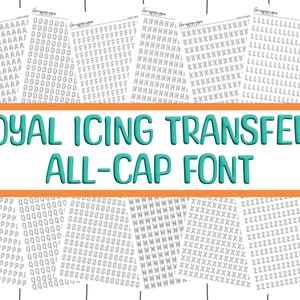 All-Cap Style Font Royal Icing Transfer Sheets, Digital Download, 0.5&quot;-1.5&quot; Sizes for Personalized Cakes, Ideal Gift for Home Bakers