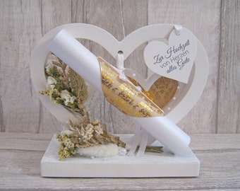 Voucher heart made of ceramic gift for wedding baptism birthday...