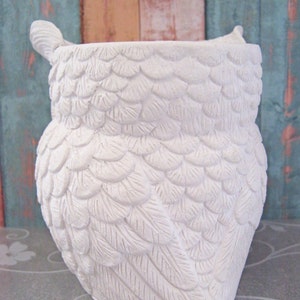 Owl figurine to paint on a wooden tray for you or as a gift image 3