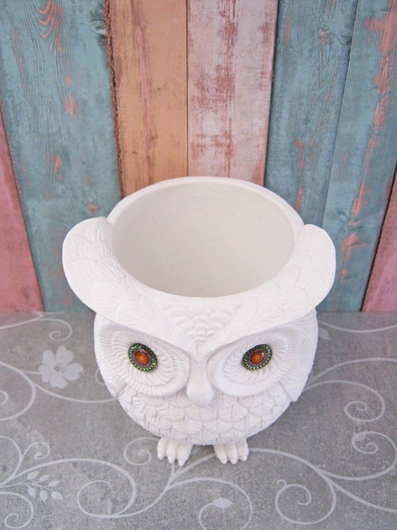 Owl figurine to paint on a wooden tray for you or as a gift image 4