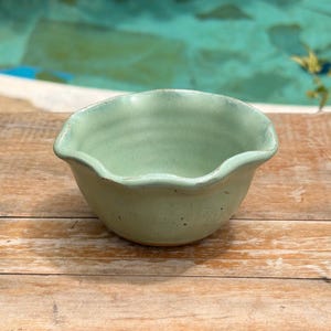 Handcrafted Pottery Bowl, Tropical Glaze, Stoneware Clay -6oz