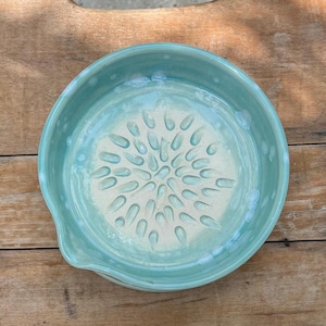 Handcrafted Wheel Thrown Pottery Garlic Grater Dish, Makes a Great Dipping Dish for Oil, Vinegar, and Garlic, Unique Gift Idea