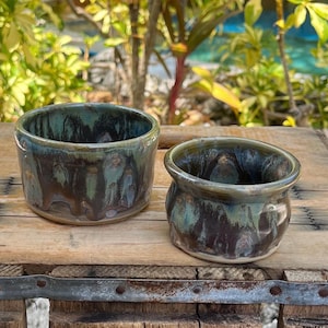 Handcrafted Wheel Thrown Set of 2 Small Pottery Bowls, Condiment Bowls, Perfect Trinket Dish, Ring Dish, Ideal for a Gift