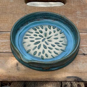 Handcrafted Wheel Thrown Pottery Garlic Grater Dish, Makes a Great Dipping Dish for Oil, Vinegar, and Garlic, Unique Gift Idea