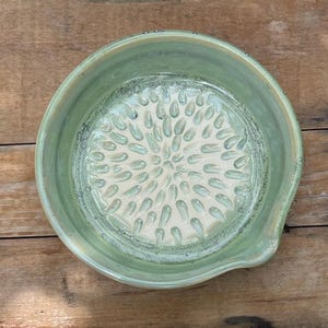 Handcrafted Wheel Thrown Pottery Garlic Grater Dish, Makes a Great Dipping Dish for Oil, Vinegar, and Garlic, Unique Gift Idea