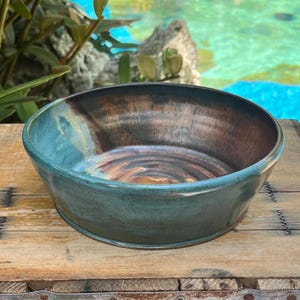Handcrafted Pottery Serving Bowl: Rustic Glazed Stoneware, 7.5&quot;