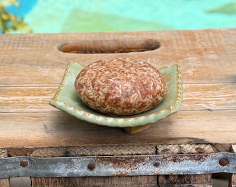 Handmade Ceramic Self Draining Soap Dish, Sponge Holder