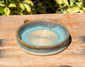 Handmade Pottery Garlic Grater Dish: Wheel Thrown Dipping Bowl