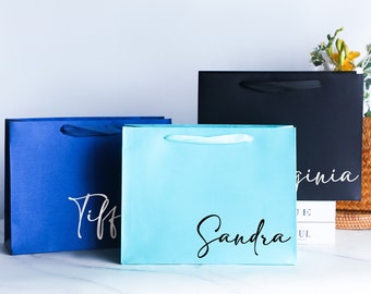 Bolsas de regalo personalizadas de seda para dama de honor, bolsas de regalo para dama de honor, bolsas de regalo personalizadas, bolsas de regalo de oro rosa, propuesta de dama de honor, bolsa de regalo de seda