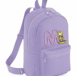 Sac à dos personnalisé pour princesses Disney – Initiale et nom brodés personnalisés | Cartable pour enfants | Cadeau d'anniversaire | Choisissez votre personnage/couleur