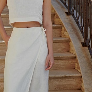 Linen Thai Skirt, Flowy Wrap Pants, Hippie Japanese Clothes, Fisherman Boho Harem Pant, Loose Stretchy Sarong, Palazzo High Waist Long Pants