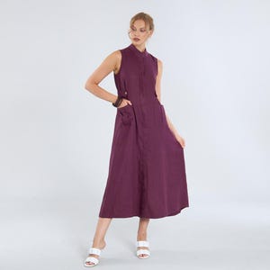 Washed Linen Maxi Dress: Boho Button-Down Summer Dress