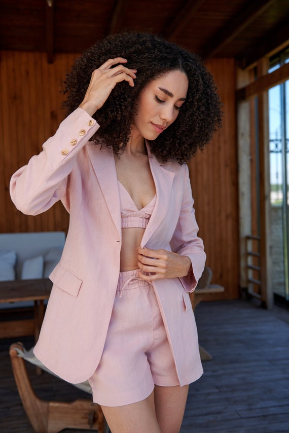 Fitted linen jacket new arrivals