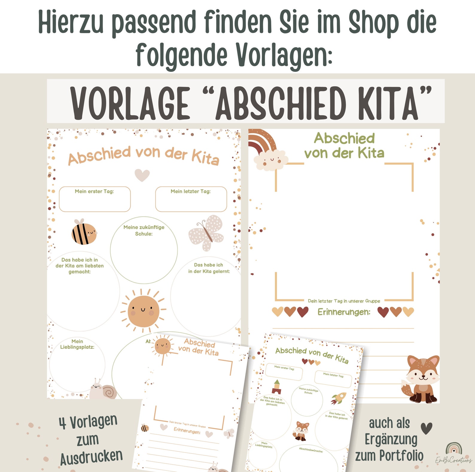 Steckbrief Kindergarten | Portfolio Vorlagen Kita | Steckbrief Krippe